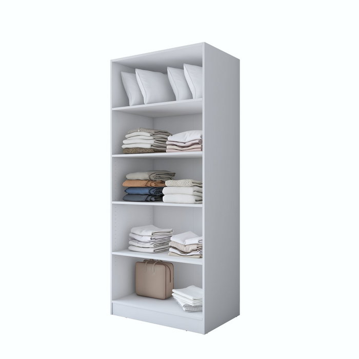 Hanah Home Armario Blanco con Estanterías Hanah Home Armario Blanco con Estanterías